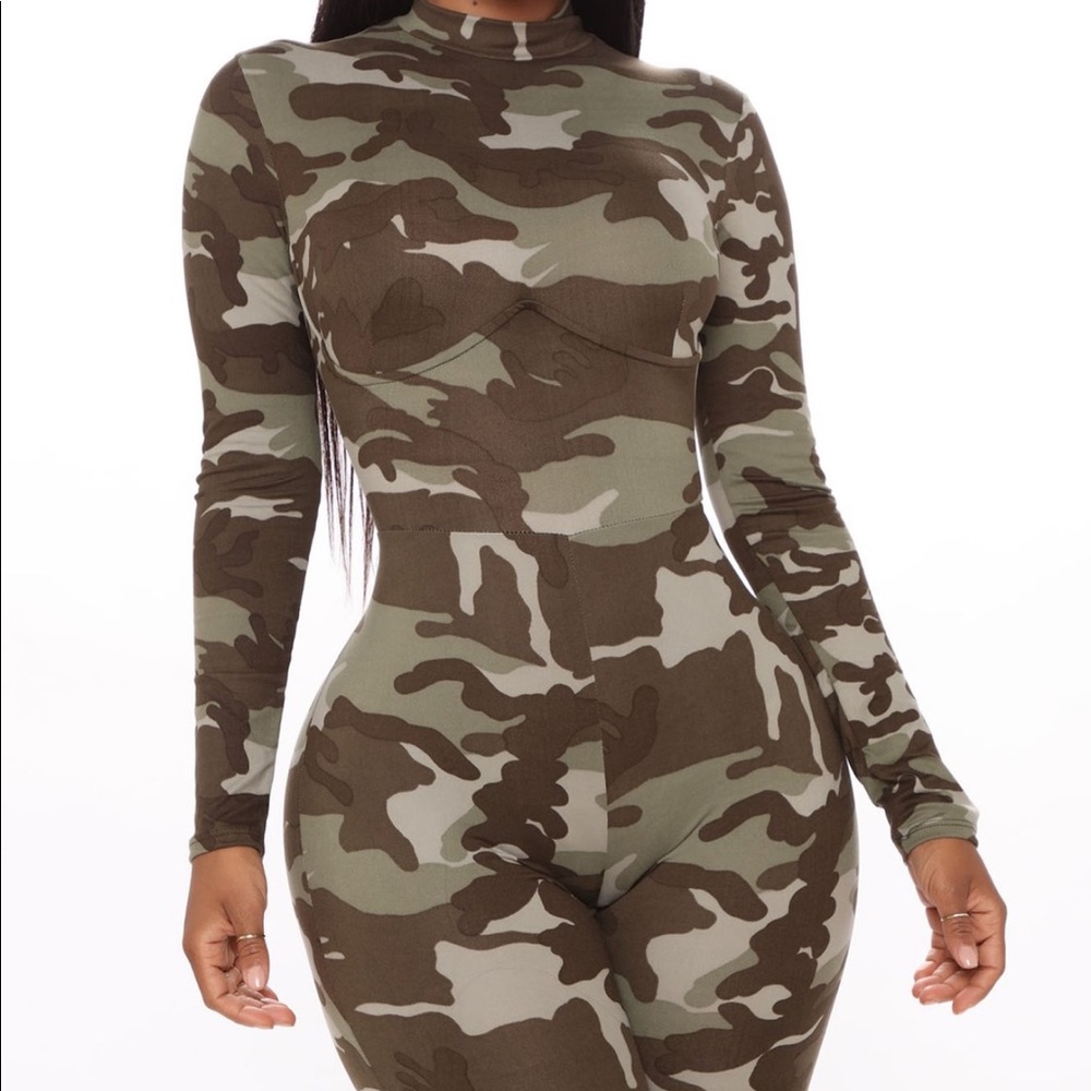 Army fatigue short jumpsuit